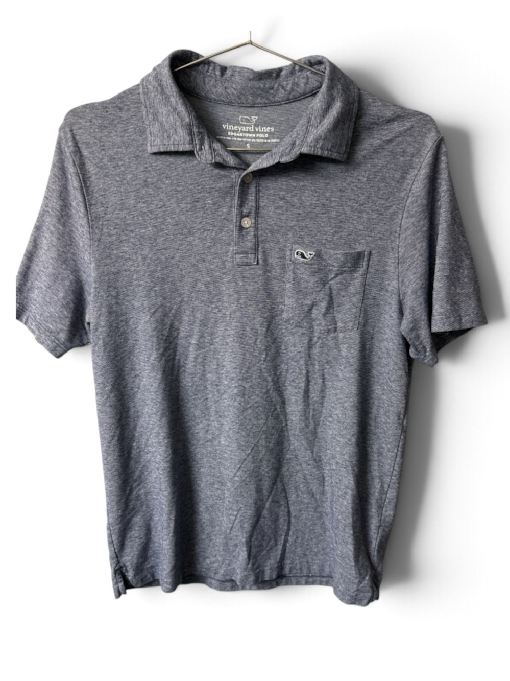 Vineyard Vines Gray Heather Polo with Chest Pocket